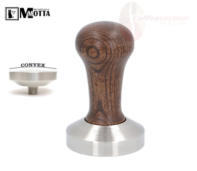 Motta Convex Stainless Coffee Tamper ø 58mm Wood Handle Commercial machines E61 - Coffeesection