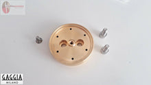 Load image into Gallery viewer, Gaggia brass shower holder replacement part with screws for espresso and cappuccino machines