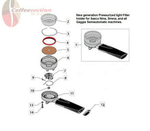 Load image into Gallery viewer, Gaggia portafilter, pressurized filterholder for Semi - Automatic models 11010146 - Coffeesection