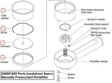 Load image into Gallery viewer, Saeco Gaggia Repair Kit for Pressurized Portafilter with Basket - 12 Piece set - Coffeesection