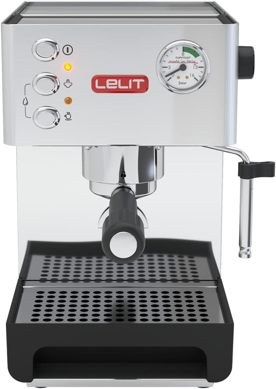Lelit Anna PL41EM espresso machine stainless steel body with pressure gauge and steam wand