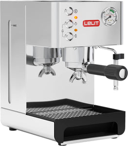 Lelit Anna PL41EM espresso machine stainless steel with portafilter and pressure gauge
