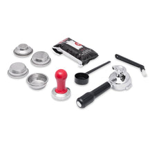 Load image into Gallery viewer, Lelit MaraX PL62X V2 espresso machine accessory kit including portafilter, tamper, filters, and scoop
