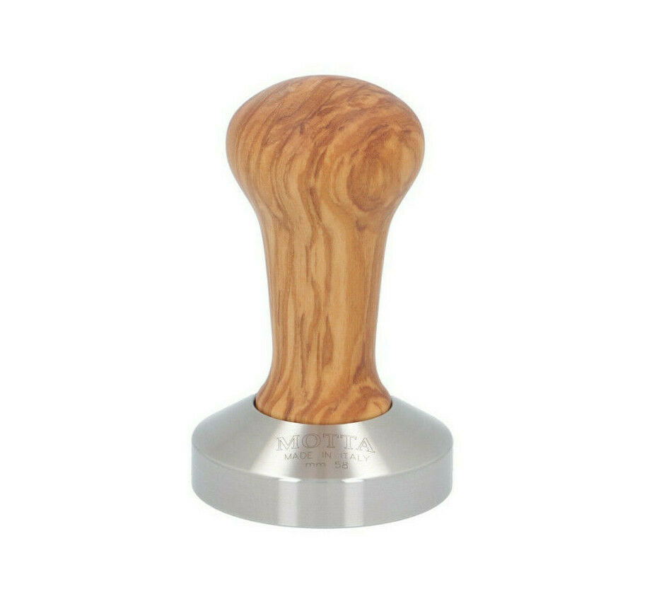 Motta Flat Stainless Coffee Tamper ø 58mm Olive Wood Handle Commercial –  Coffeesection