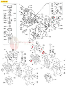 GAGGIA TITANIUM Repair Kit, Saeco MAGIC, INCANTO, ROYAL, ITALIA, SET, - Coffeesection