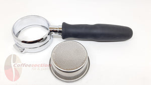 Bottomless Portafilter for La Marzocco Naked 21g Filterholder Black Handle L112 - Coffeesection