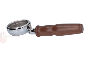 ECM Bottomless filter holder portafilter with Triple Shot 21g Walnut Handle Wood - Coffeesection