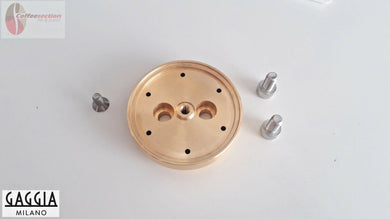 Gaggia brass shower holder replacement part with screws for espresso and cappuccino machines