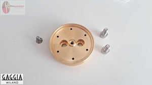 Gaggia brass shower holder replacement part with screws for espresso and cappuccino machines