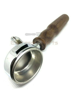 La Cimbali Wooden Handle Portafilter Filterholder With Double Spout 14 gr Basket - Coffeesection