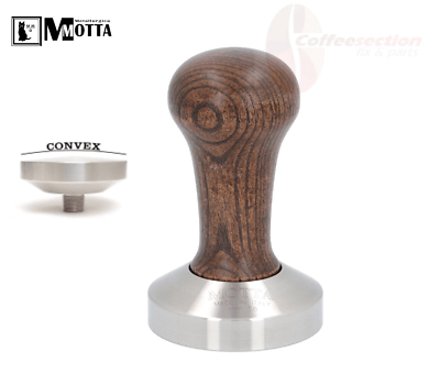 Motta Convex Stainless Coffee Tamper ø 58mm Wood Handle Commercial machines E61 - Coffeesection