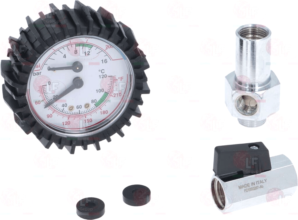 Portafilter Pressure Temp Gauge Black Tester Kit ø 3/8 Espresso - Rocket Gaggia - Coffeesection